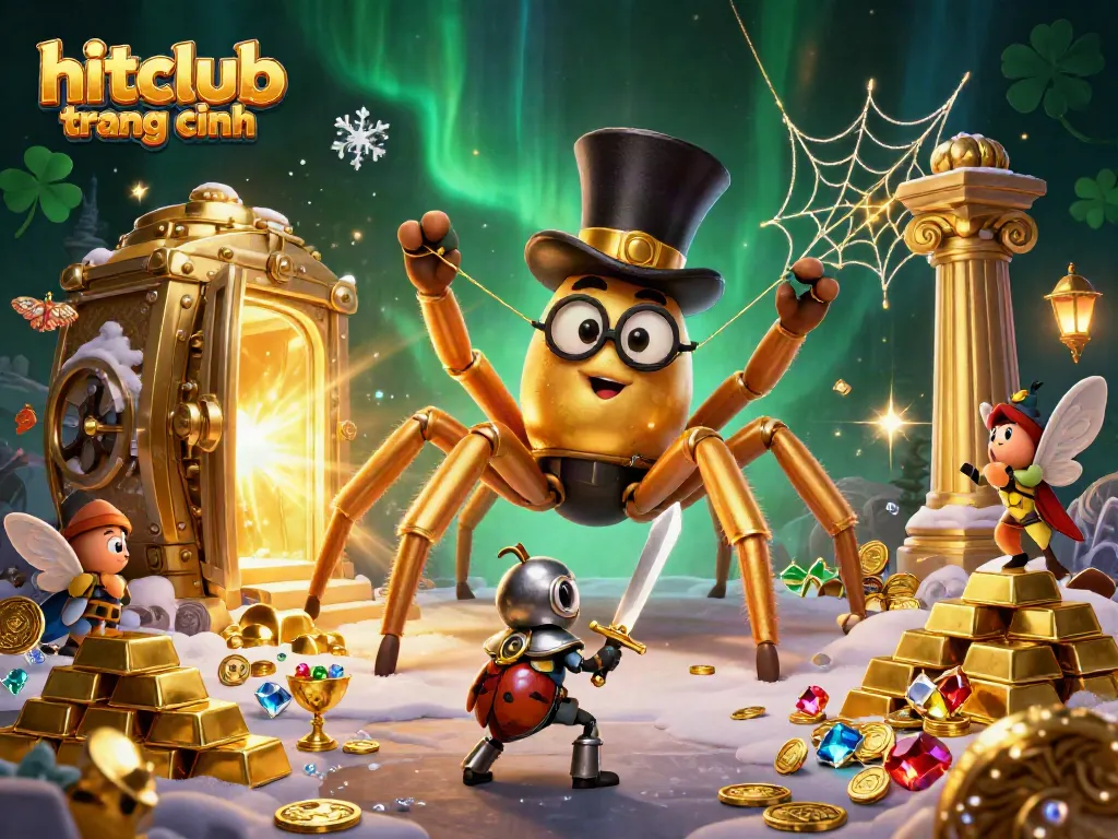 Experience the magic of hitclub trang chính as golden treasures and whimsical creatures fill the scene.