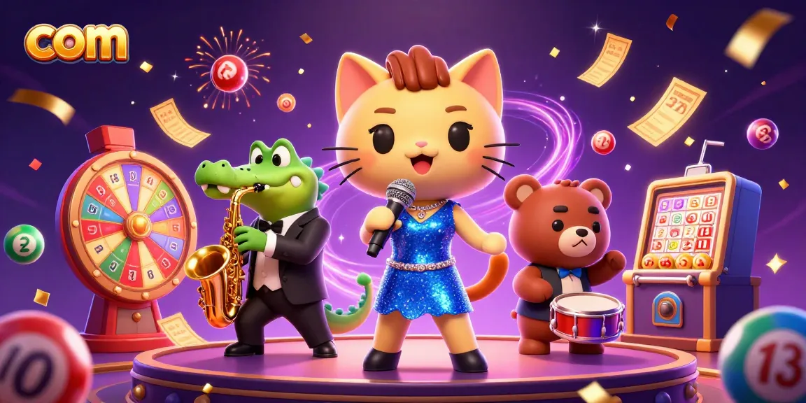 Experience the fun and wins at com with a vibrant 3D casino scene featuring lively animals and dynamic game elements.