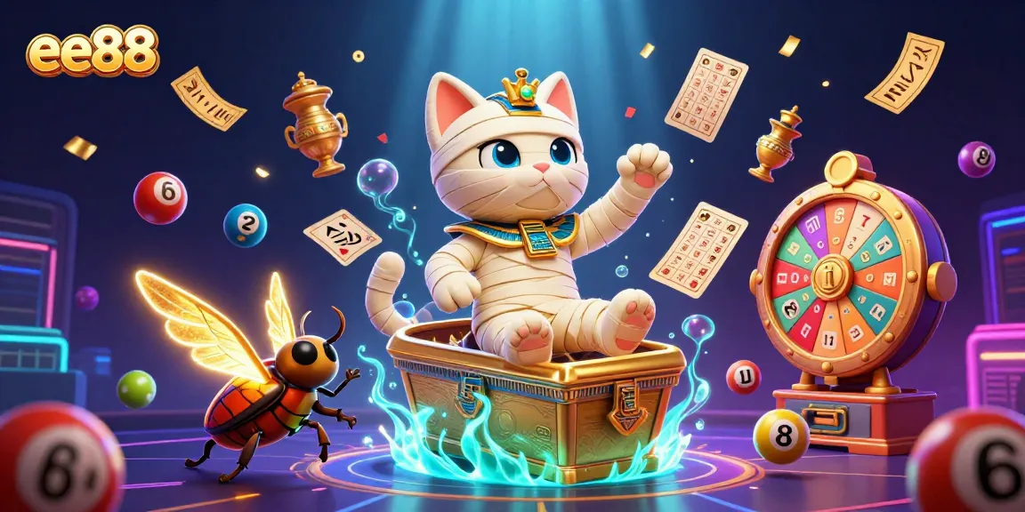 Engage with exciting ee88 lottery and card games, featuring vibrant 3D characters and dynamic elements.